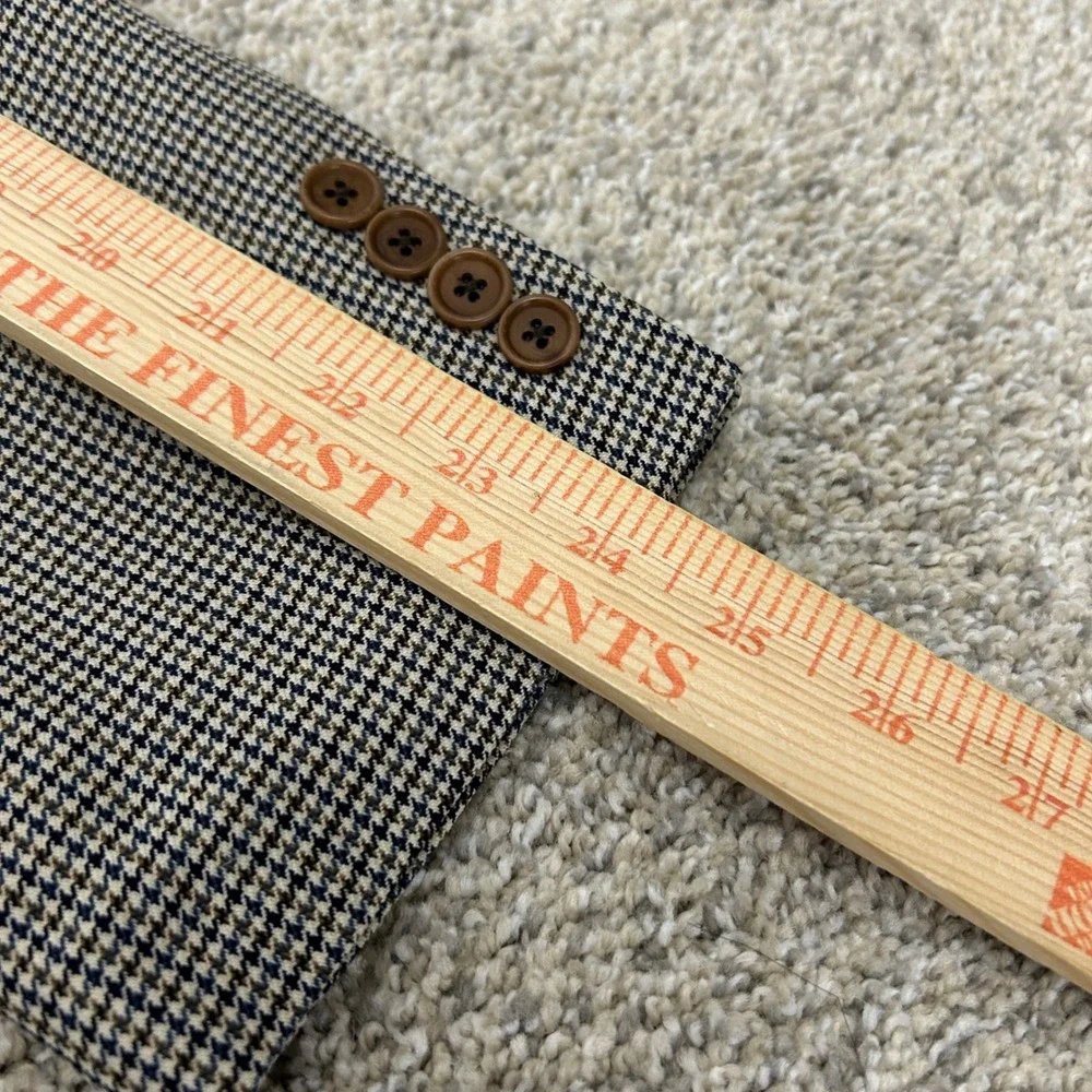 Brooks Brothers‎ 346 Blazer 42R Tan Blue Houndstooth 100% Wool Sport Coat
